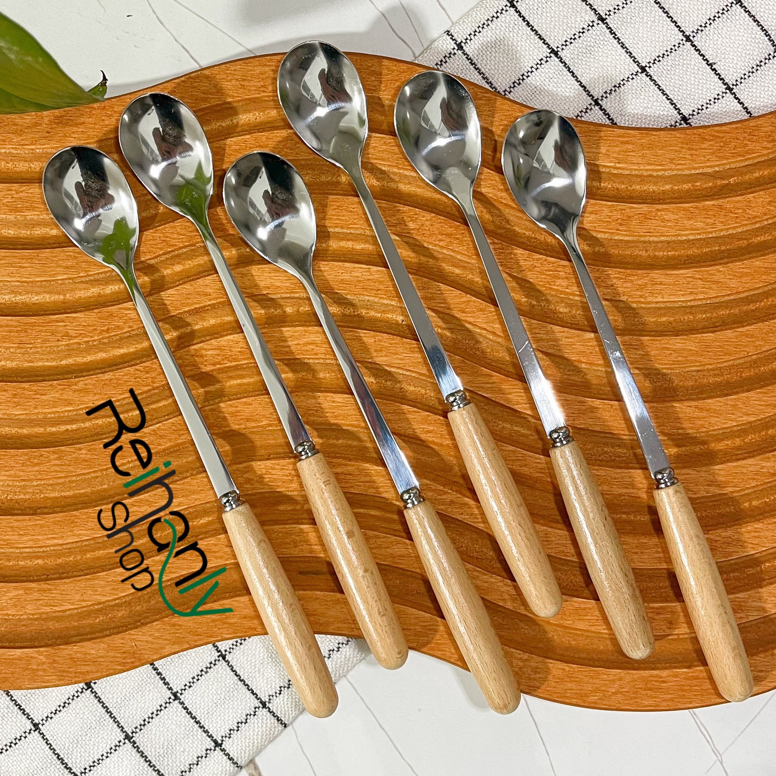 قاشق بستنی خوری دسته بامبو